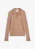 Pull col polo en douce maille ajourée, bonprix