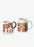 Lot de 2 tasses motif maison en pain d’épices, bonprix