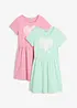 Jerseykleid aus reiner Bio-Baumwolle (2er Pack), bonprix