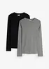 Gerippte Umstandsshirts aus reiner Baumwolle (2er Pack), bonprix
