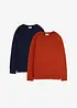 Feinstrickpullover aus reiner Baumwolle (2er Pack), bonprix