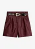 Lederimitat-Shorts mit Gürtel, bonprix
