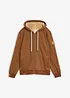 Sweat zippé à capuche avec doublure peluche, bonprix