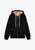 Sweat zippé à capuche avec doublure peluche, bonprix