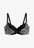Soutien-gorge à armatures et mesh imprimé, bonprix
