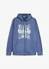 Sweat zippé à capuche, 100% coton, bonprix