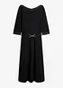 Kleid aus Punto di Roma mit Satin Gürtel, bonprix