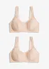 Lot de 2 soutiens-gorge coton sans armatures, bonprix