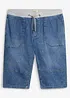 Leichte Long Schlupf-Jeans-Bermuda mit Dehnbund, Relaxed Fit, bonprix