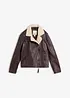 Veste biker en cuir d’agneau nappa, bonprix