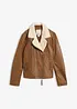 Veste biker en cuir d’agneau nappa, bonprix