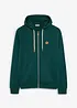 Sweat zippé à capuche et détails enduits, bonprix