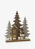Objet déco LED sapins avec maison, bonprix