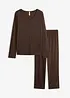 Pyjama aus weichem Pointelle-Jersey, bonprix