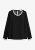 Blouse en mousseline avec bordures strassées, bonprix