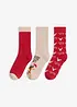 Thermo Socken mit Weihnachtsmotiv und Innenfrottee (3er Pack), bonprix