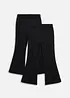 Lot de 2 leggings Bootcut thermiques, bonprix