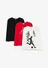 Lot de 3 T-shirts manches longues 100% coton, bonprix