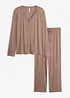Loungewear Hausanzug aus weichem Pointelle-Jersey, bonprix