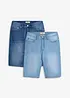 Lot de 2 bermudas regular en jean extensible, entrejambe renforcé, bonprix