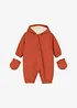Wattierter Baby Overall mit abknöpfbaren Handschuhen, bonprix