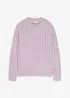 Pull à motif torsadé en maille 100% coton, bonprix