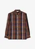 Chemise à carreaux oversize en flanelle, poche poitrine, bonprix