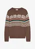 Pull en fine maille à motif norvégien, bonprix