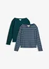 Langarmshirt aus reiner Bio-Baumwolle, (2er Pack), bonprix