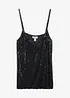 Top doux à bretelles spaghetti et sequins, bonprix