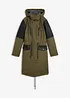 Parka longue à empiècement contrastant, bonprix