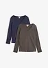 Lot de 2 T-shirts manches longues près du corps, bonprix