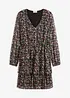 Robe courte en mesh avec col en V, bonprix