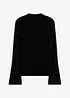 Pull en fine maille à manches trompette ornées de strass, bonprix