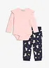 Body manches longues + pantalon sweat bébé (Ens. 2 pces.) coton, bonprix