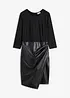 Lederimitat-Kleid mit Jersey-Oberteil, bonprix