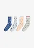 Socken mit Weihnachtsmotiv und Bio-Baumwolle (4er Pack), bonprix