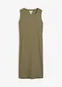 Rippkleid mit seitlichen Schlitzen aus Viskose-Mix, bonprix