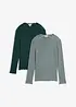 Rippshirt (2er Pack) aus reiner Baumwolle, bonprix