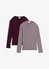 Rippshirt (2er Pack) aus reiner Baumwolle, bonprix