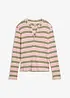Langarmshirt mit Spitzenbesatz aus reiner Baumwolle, bonprix