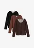 Langarmshirt (3er Pack) aus Baumwoll-Elasthan-Mix, bonprix