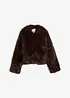 Veste sans col en peluche, bonprix