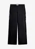 Pantalon en coton mélangé extensible avec galon, bonprix