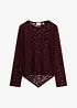 Langarmshirt aus elastischer Spitze, bonprix