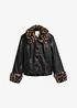 Lederimitat-Jacke mit Fellimitat, bonprix