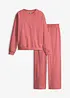 Loungewear Sweat Hausanzug mit verkürztem Oberteil, bonprix