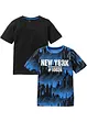 Lot de 2 T-shirts 100% coton, bonprix