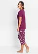 Capri Pyjama mit kurzen Ärmeln, bonprix