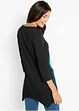 Zipfel-Longshirt mit V-Ausschnitt, 3/4-Arm, bonprix